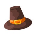 Happy Thanksgiving illustration of pilgrim hat.