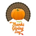 Happy thanksgiving label. Royalty Free Stock Photo