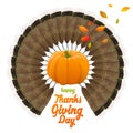 Happy thanksgiving label. Royalty Free Stock Photo