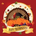 happy thanksgiving label. Vector illustration decorative design Royalty Free Stock Photo
