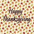 Happy thanksgiving on leaf pattern Royalty Free Stock Photo