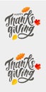 Happy Thanksgiving lettering Calligraphy Brush Text Holiday Vector Sticker Gold Set Royalty Free Stock Photo