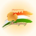 Happy Thanksgiving, message, graphic background on grunge brush texture Royalty Free Stock Photo