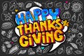 Happy Thanksgiving message in pop art style. Royalty Free Stock Photo