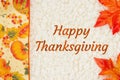 Happy Thanksgiving message with a red and orange fall leaves border autumn Royalty Free Stock Photo