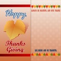 Happy Thanksgiving message with vine leave Royalty Free Stock Photo