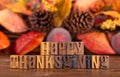 Happy Thanksgiving Message With Colorful Autumn Backgroun Royalty Free Stock Photo