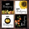 Happy Thanksgiving poster in minimalistic style. Vector illustration.