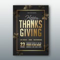 Happy Thanksgiving template or flyer design with date and venue Royalty Free Stock Photo