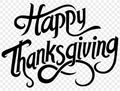 Happy Thanksgiving text hand drawn style on png or transparent background vector illustration Royalty Free Stock Photo