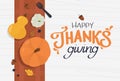 Happy thanksgiving text with pumpkins. Fall Autumn Harvest. Flat design for greeting card, poster, web, site, banner, print