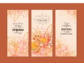 Happy Thanksgiving. Three autumn banners with stylized autumn leaves Royalty Free Stock Photo