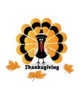 Happy thanksgiving turkey card icon Royalty Free Stock Photo