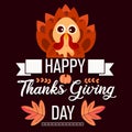 Happy thanksgiving with turkey card Royalty Free Stock Photo