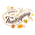 Happy thanksgiving, Typographic, caligraphy, Type , vector Royalty Free Stock Photo
