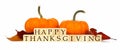 Happy Thanksgiving wooden blocks with autumn decor over white
