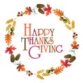 Happy thanksgiving wreath graphic