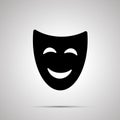 Happy theater mask silhouette, simple icon Royalty Free Stock Photo