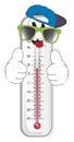 Funny thermometer with tools Royalty Free Stock Photo