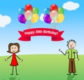 Happy Thirtieth Birthday Party Celebration 3d Illustration