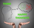 Happy thoughts concept sustained by open hands Royalty Free Stock Photo