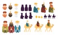 Happy Three Kings Day celebration cartoon characters of three wise men Royalty Free Stock Photo