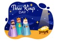 Happy Three Kings Day Vector Illustration to Faith on the Divinity of Jesus Since His Coming to the World in Epiphany Christian