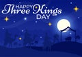 Happy Three Kings Day Vector Illustration to Faith on the Divinity of Jesus Since His Coming to the World in Epiphany Christian