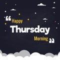 Happy Thursday Morning Flat Illustration Background Vector Design