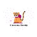 Happy tiger family cute concept illustration Royalty Free Stock Photo