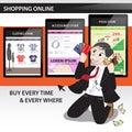 Happy time with shopping online