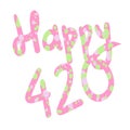 happy 420. time to smoke. cannabis and marijuana vector phrase