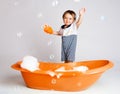 Happy to take bath Royalty Free Stock Photo