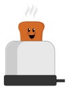 Happy toast bread, illustration, vector