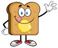 Happy Toast Bread Slice Cartoon Character