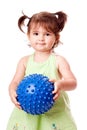 Happy toddler girl with ball Royalty Free Stock Photo