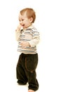 Happy toddler over white Royalty Free Stock Photo