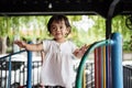 happy toddler on the playground