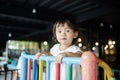 happy toddler on the playground