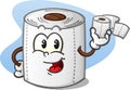 Happy Toilet Paper Cartoon Character Holding a Roll of Bathroom Tissue Royalty Free Stock Photo
