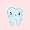 Happy tooth. Vector color sketch of a tooth. Happy tooth. Kawaii character