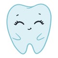 happy tooth vector illustration. Cartoon dental character. Cute dentist mascot