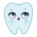 happy tooth vector illustration. Cartoon dental character. Cute dentist mascot