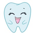 happy tooth vector illustration. Cartoon dental character. Cute dentist mascot