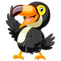 Happy toucan cartoon with presentation