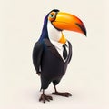 Happy Toucan Businessman. Generative AI