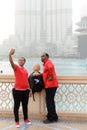 Happy tourists couple take selfie in Dubai,Travel