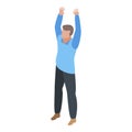 Happy trader icon, isometric style Royalty Free Stock Photo