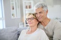 Happy trendy senior couple at their new home Royalty Free Stock Photo