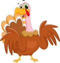 Happy turkey cartoon Royalty Free Stock Photo